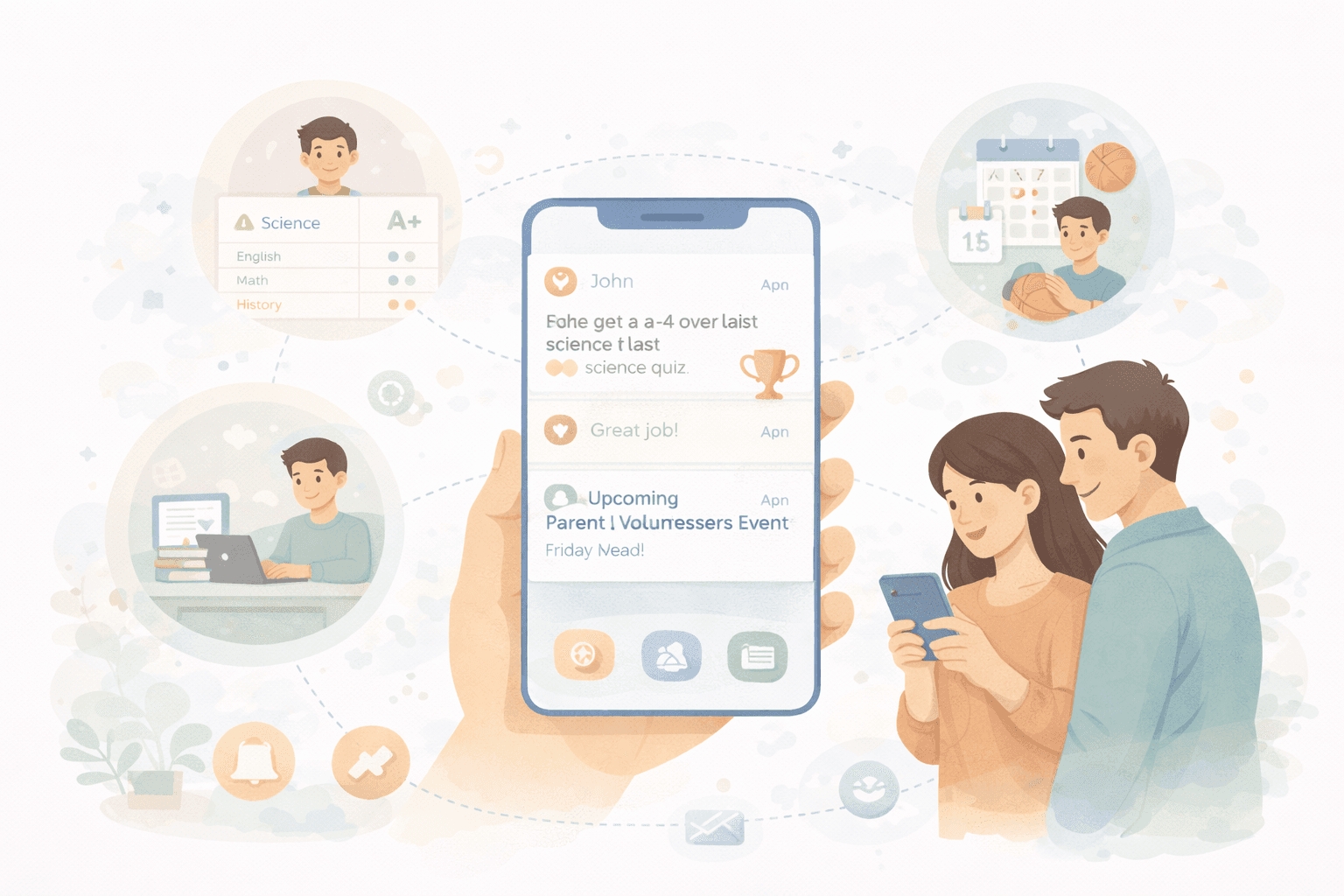 Diverse families connected through the Brigaly platform